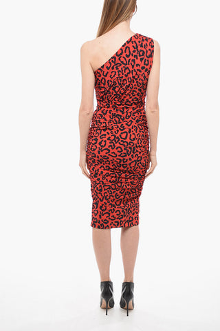 Animal Printed One Shoulder Dress