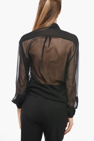 Silk Chiffon Shirt with Patch Pockets