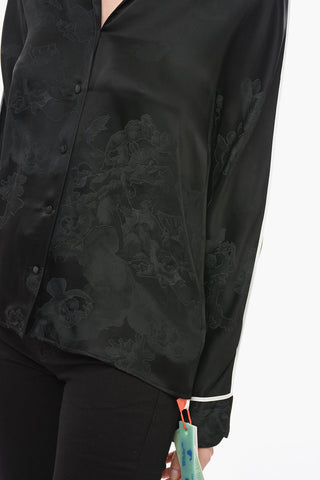 SEASONAL Jacquard Satin Pyjama Shirt