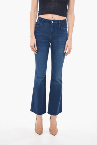 Dark Wash Bootcut Denims with Raw-cut Edge 23cm