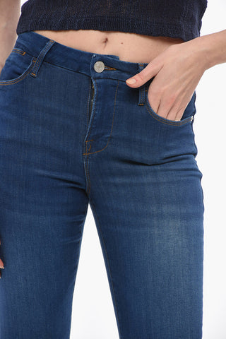 Dark Wash Bootcut Denims with Raw-cut Edge 23cm