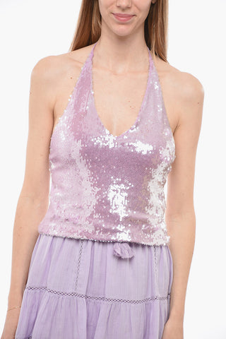 Sequined Halterneck Top
