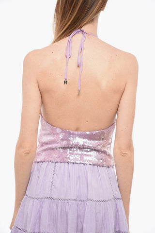 Sequined Halterneck Top