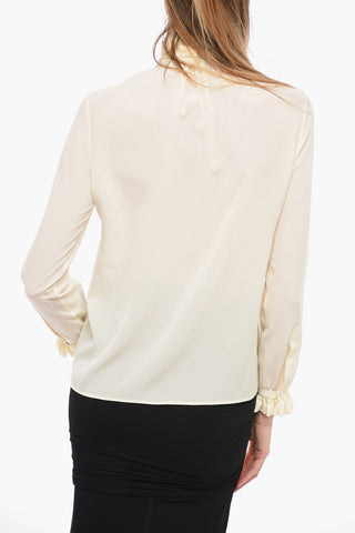 Tie Neck Blouse with Ruffled Details