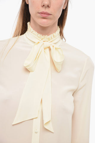 Tie Neck Blouse with Ruffled Details