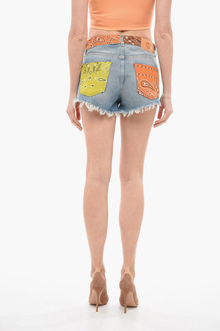 Fringed Bottom Shots with Patchwork Detail