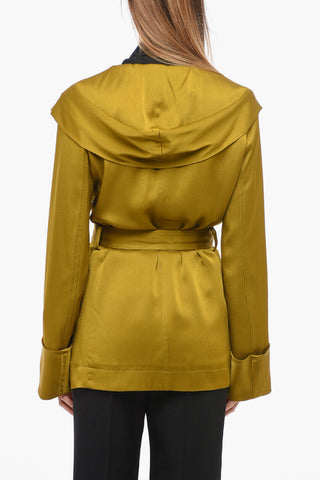 Blazer-Hoodie in Satin con Cintura