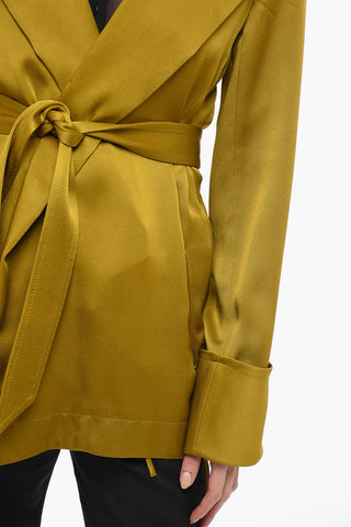 Blazer-Hoodie in Satin con Cintura