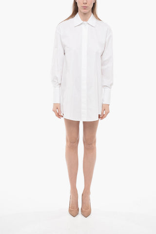 Popeline Chemisier Minidress with Back Logo Print