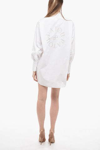 Popeline Chemisier Minidress with Back Logo Print