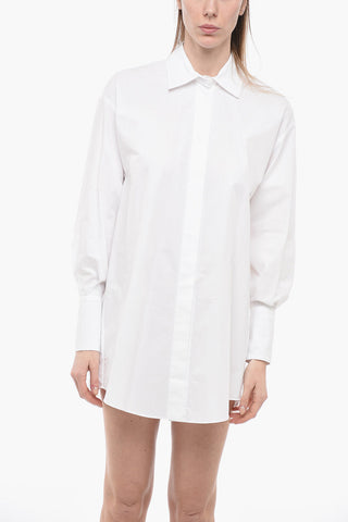 Popeline Chemisier Minidress with Back Logo Print