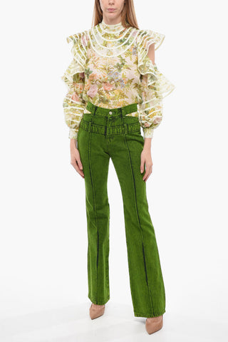 Straight Leg Jeans with Cut-Out Details 23cm