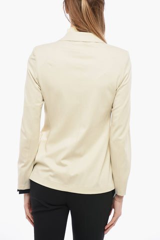 Blazer Doppiopetto in Jersey con Tasche a Toppa