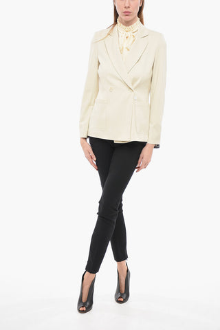 Blazer Doppiopetto in Jersey con Tasche a Toppa