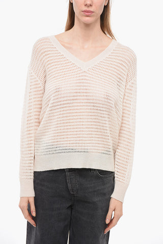 360CASHMERE V-Neck Cashmere Perforated MATILDE Sweater