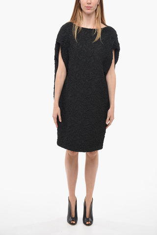 Embossed Fabric Cape Dress