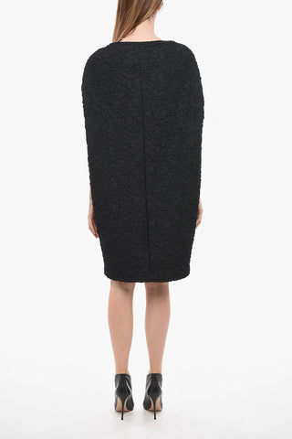 Embossed Fabric Cape Dress