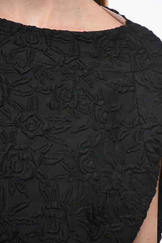 Embossed Fabric Cape Dress