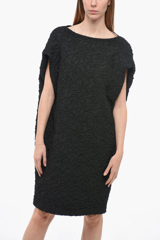 Embossed Fabric Cape Dress