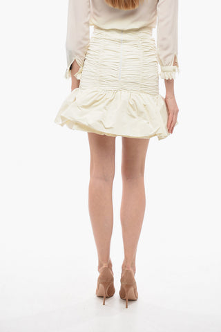 Ruched Miniskirt with Ruffles