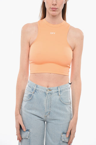 SEASONAL SLEEK ROWING Cropped Top  with Logo Print