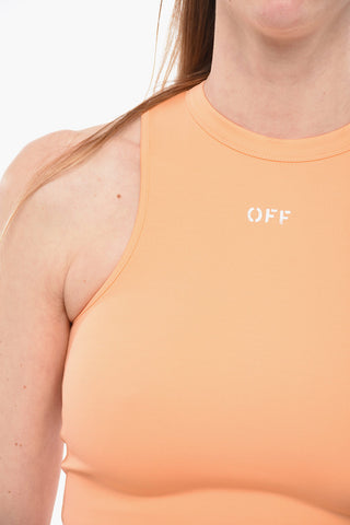 SEASONAL SLEEK ROWING Cropped Top  with Logo Print