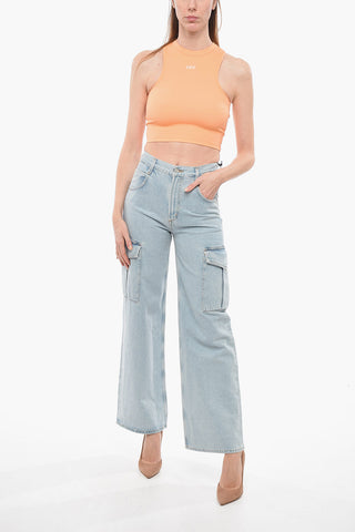 SEASONAL SLEEK ROWING Cropped Top  with Logo Print