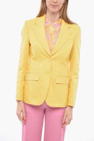 Blazer in Denim con Tasche ad Aletta