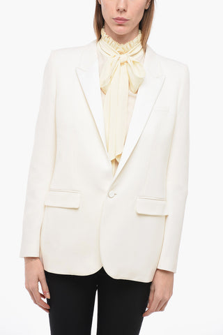 Blazer in Lana con Reverse a Lancia in Satin