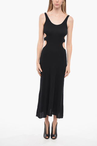 Maxidress in Misto Seta con Cut-outs