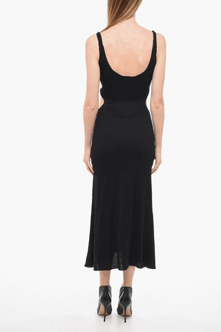 Maxidress in Misto Seta con Cut-outs