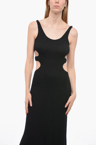 Maxidress in Misto Seta con Cut-outs