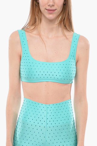 Einfarbiges Crop-Top HOLLYWOOD mit Strass