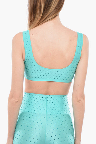 Einfarbiges Crop-Top HOLLYWOOD mit Strass