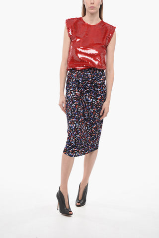 ETOILE Stretch Fabric JELDIA Skirt with Draping