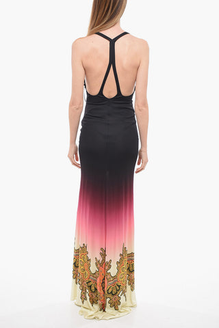Gradient Longline Dress with Paisley Print