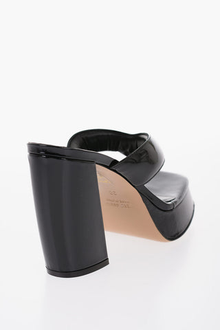 GIA COUTURE Patent Leather GIA 17 Thong Mules with Chunky Heel 11cm