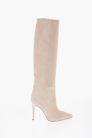 Point Toe Suede Boots with Stiletto Heel 10cm