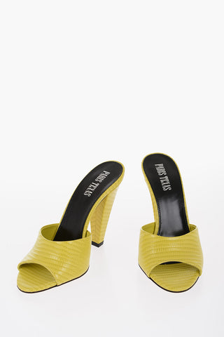 Mules OLIVIA In Pelle Effetto Coccodrillo Open Toe 12cm