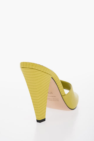 Mules OLIVIA In Pelle Effetto Coccodrillo Open Toe 12cm
