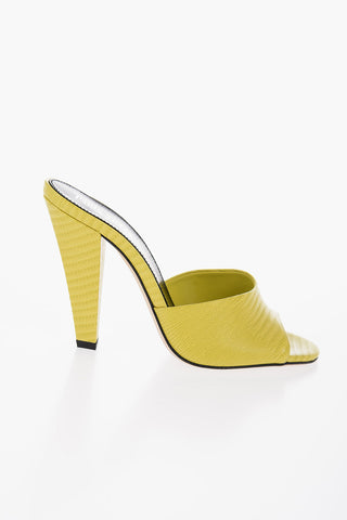 Mules OLIVIA In Pelle Effetto Coccodrillo Open Toe 12cm