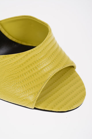 Mules OLIVIA In Pelle Effetto Coccodrillo Open Toe 12cm