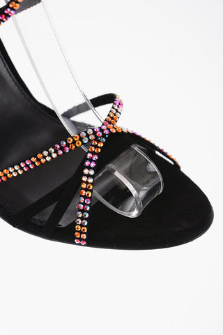 Sandali Lace-Up HOLLY NICOLE In Suede con Strass 12cm