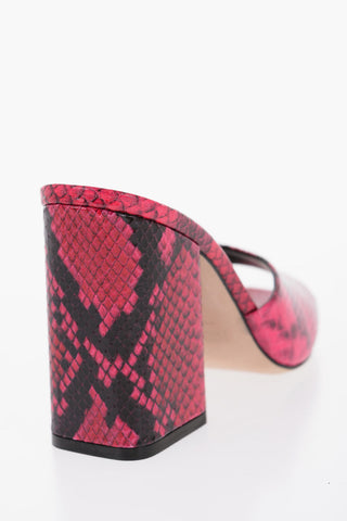 Python Effect Leather ANJA Mules 10cm