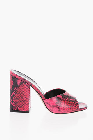 Python Effect Leather ANJA Mules 10cm