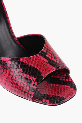 Python Effect Leather ANJA Mules 10cm