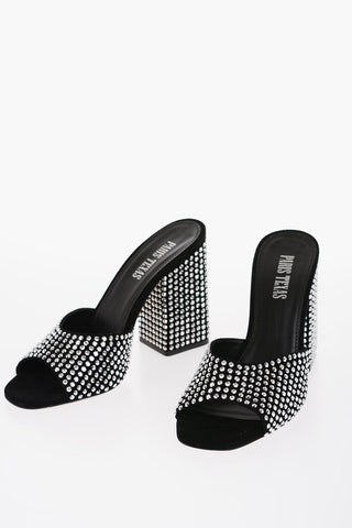 All-Over Rhinestoned Suede HOLLY ANJA Mules 10,5cm