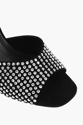 All-Over Rhinestoned Suede HOLLY ANJA Mules 10,5cm