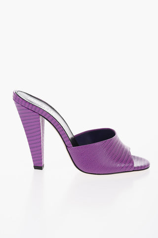 Croco Effect Leather Open Toe OLIVIA Mules