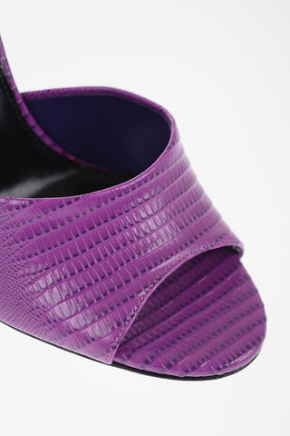 Croco Effect Leather Open Toe OLIVIA Mules